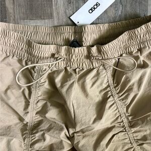 ASOS Tan Cargo Pants Relaxed Fit Cotton Blend